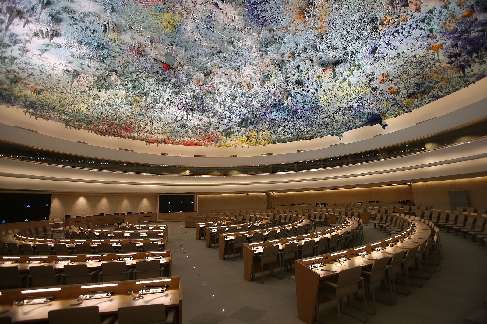 Salle de réunion du Conseil des droits de l'homme des Nations unies.